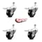 Service Caster 3.5 Inch Phenolic Swivel 10mm Threaded Stem Caster Set with Total Lock Brake SCC-TSTTL20S3514-PHS-M1015-4 - alternate 3